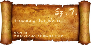 Szepessy Tarján névjegykártya